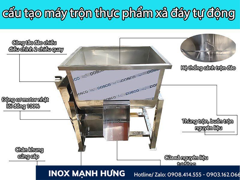 MÁY TRỘN BỘT KHÔ CÔNG NGHIỆP NẰM NGANG 60KG 5