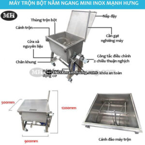 Máy trộn bột nằm ngang mini