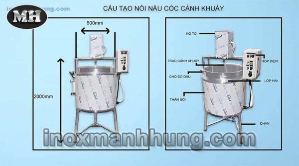 Nồi nấu thảo dược có cánh khuấy